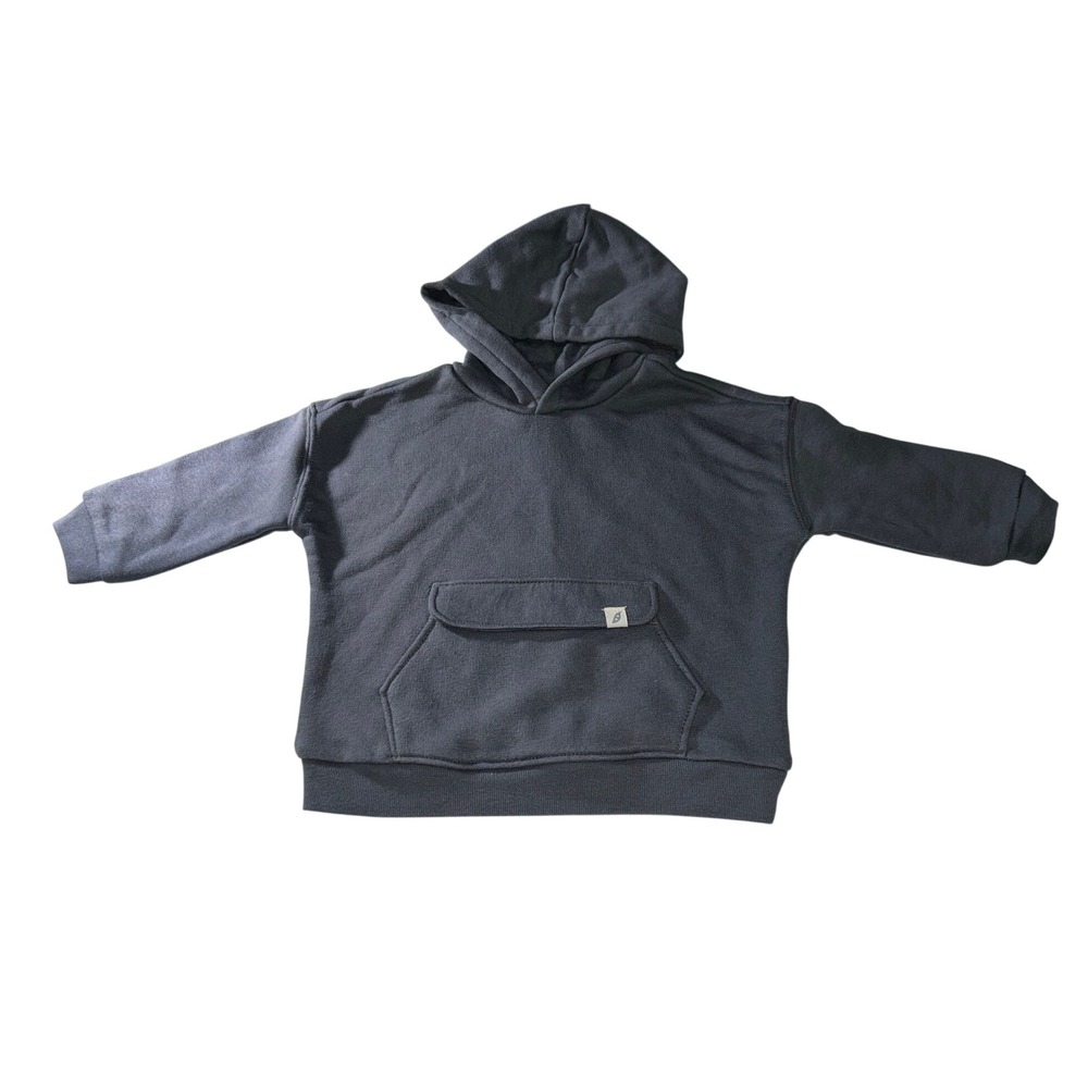 Garanimals Boys Gray Hooded Pullover Sweatshirt Jacket 12 Months Charcoal Fleece